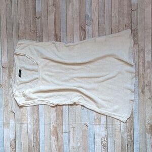 Vintage 100% linen sleeveless knit top, ivory